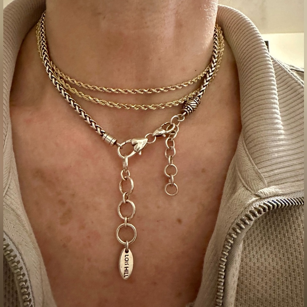 Lois Hill 925 Sterling Silver adjustable choker Necklace